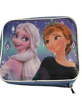 Disney Frozen Insulated Lunch Bag Elsa & Anna Design Blue Teal Kids Lunchbox BTS